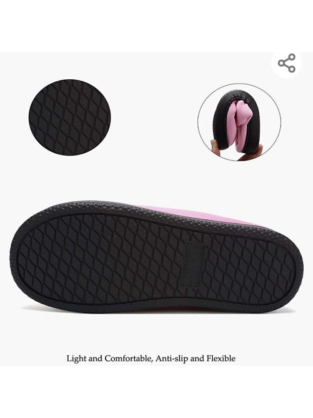 NWT Memory Foam Slippers for Women Slip on Cotton Non-Slip Rubber Size 5 / 5.6 - Picture 8 of 10